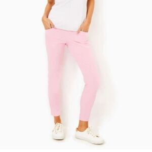 NEW Lilly Pulitzer UPF 50+ Luxletic 28" Corso Pull-On Pant Shell Pink Size 8